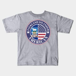 Proud Falkland Islander-American Badge - Falkland Islands Flag Kids T-Shirt